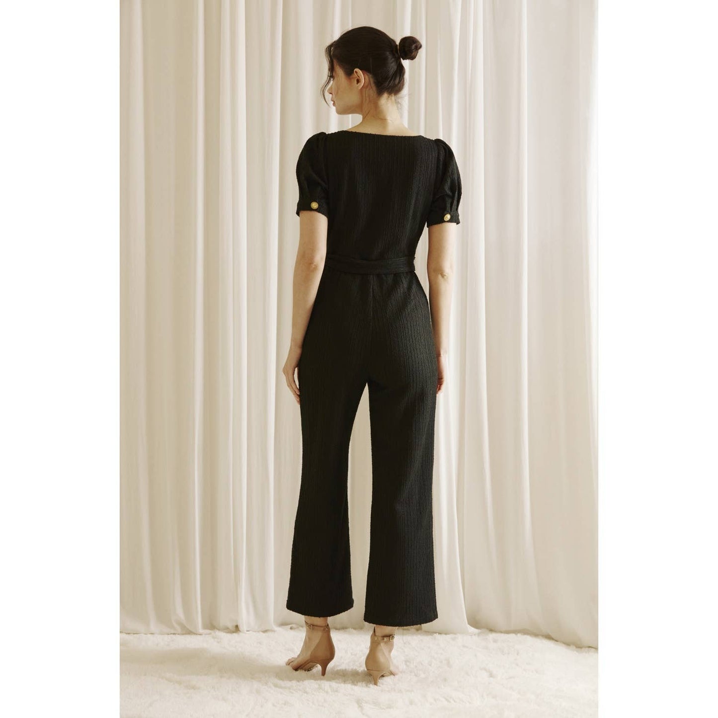 Textured Black Jumpsuit