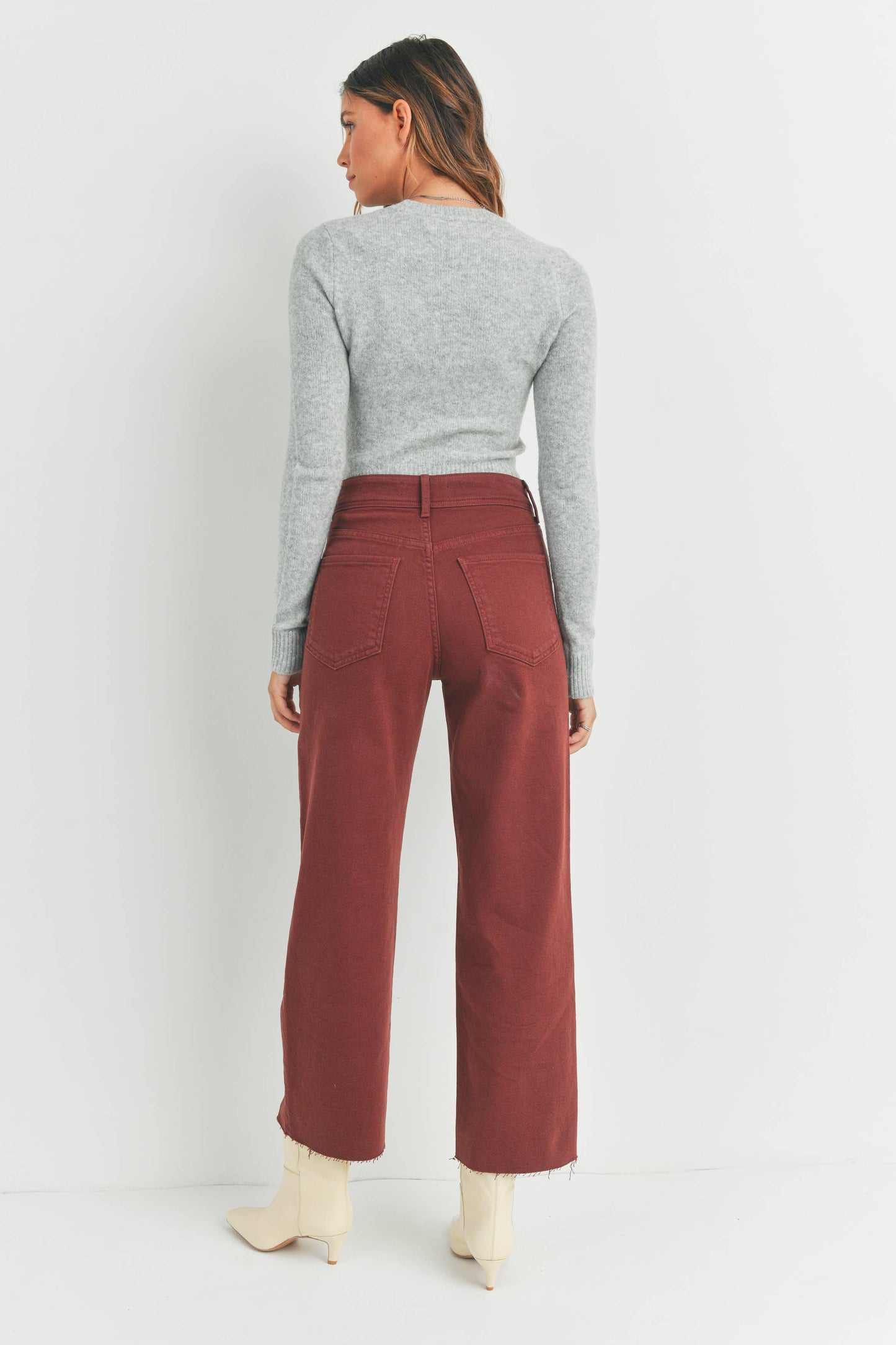 High Rise Utility Wide Leg Jeans