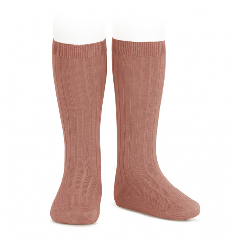 ribbed knee highs | baked terracotta