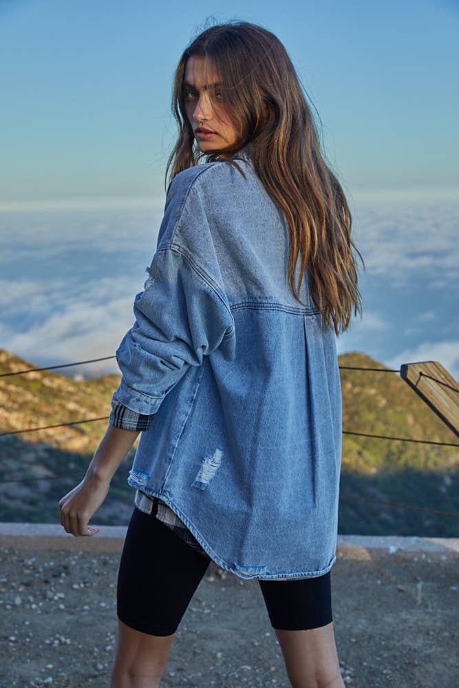 Light wash denim jacket