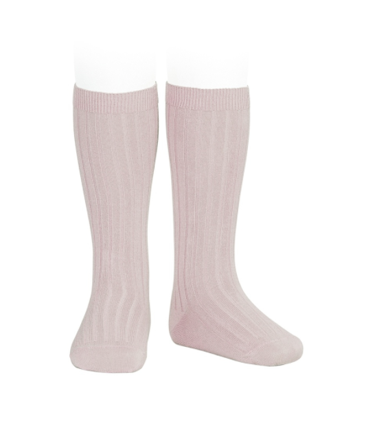 ribbed knee highs | dusty rose