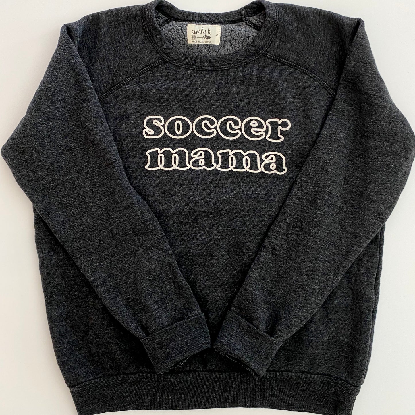 soccer mama printed sweatshirt | charcoal