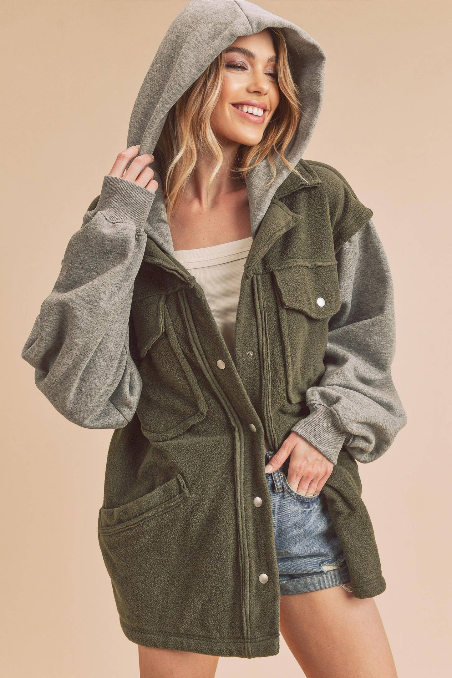 Oversized sweatshirt jacket