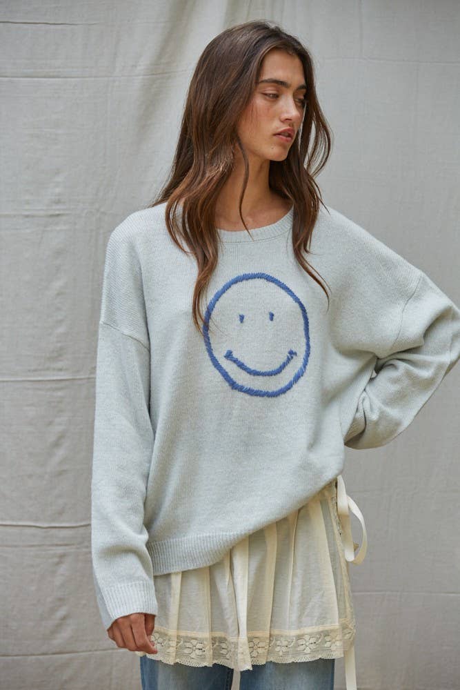 Knit Smiley Face Sweater