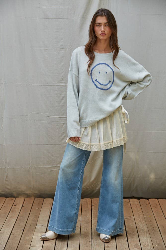 Knit Smiley Face Sweater