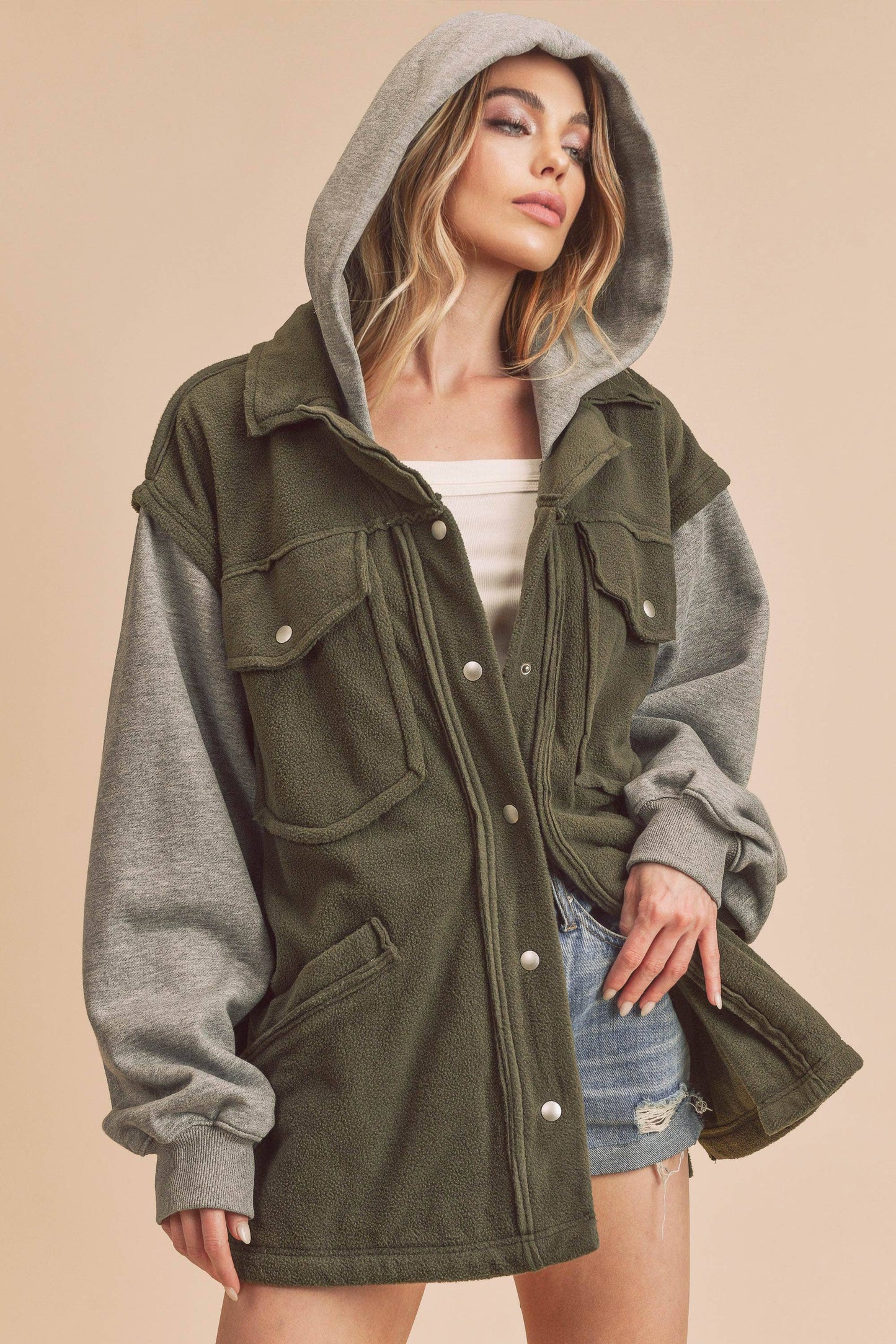 Oversized sweatshirt jacket