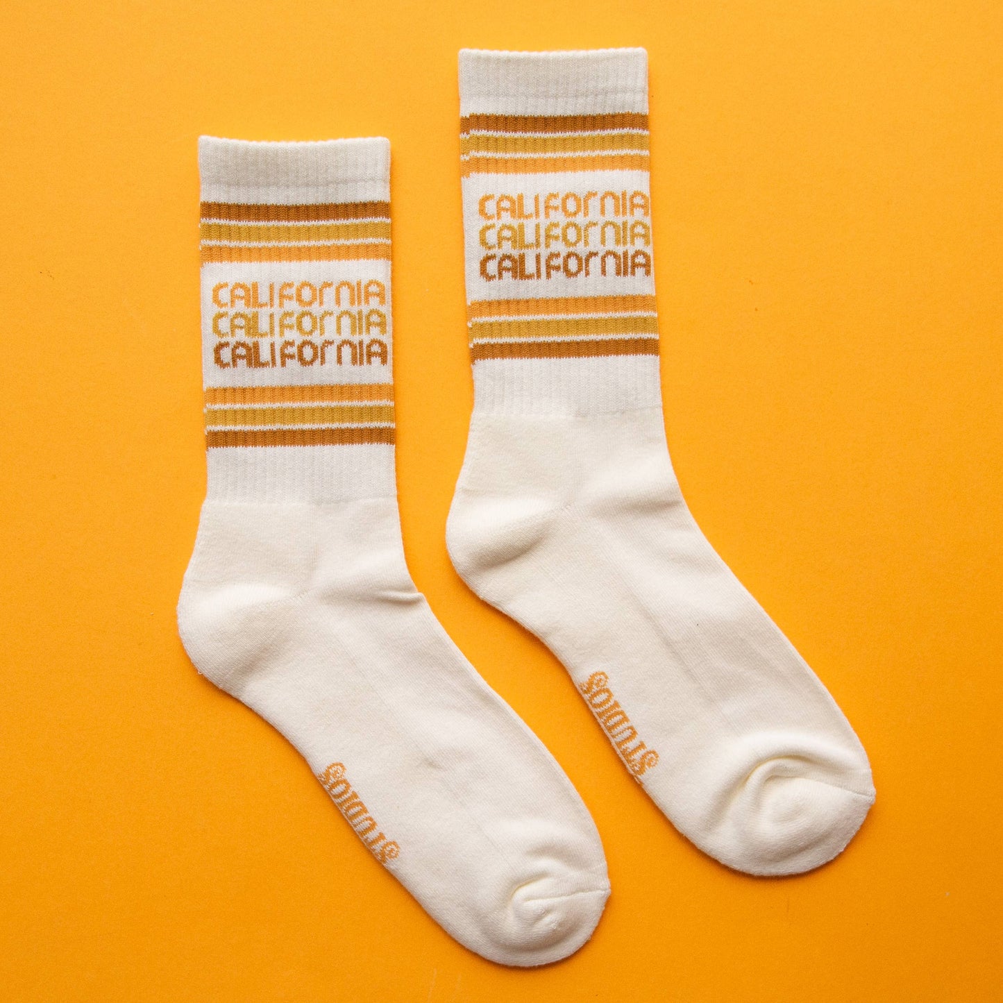 California Striped Ribbed Crew Socks