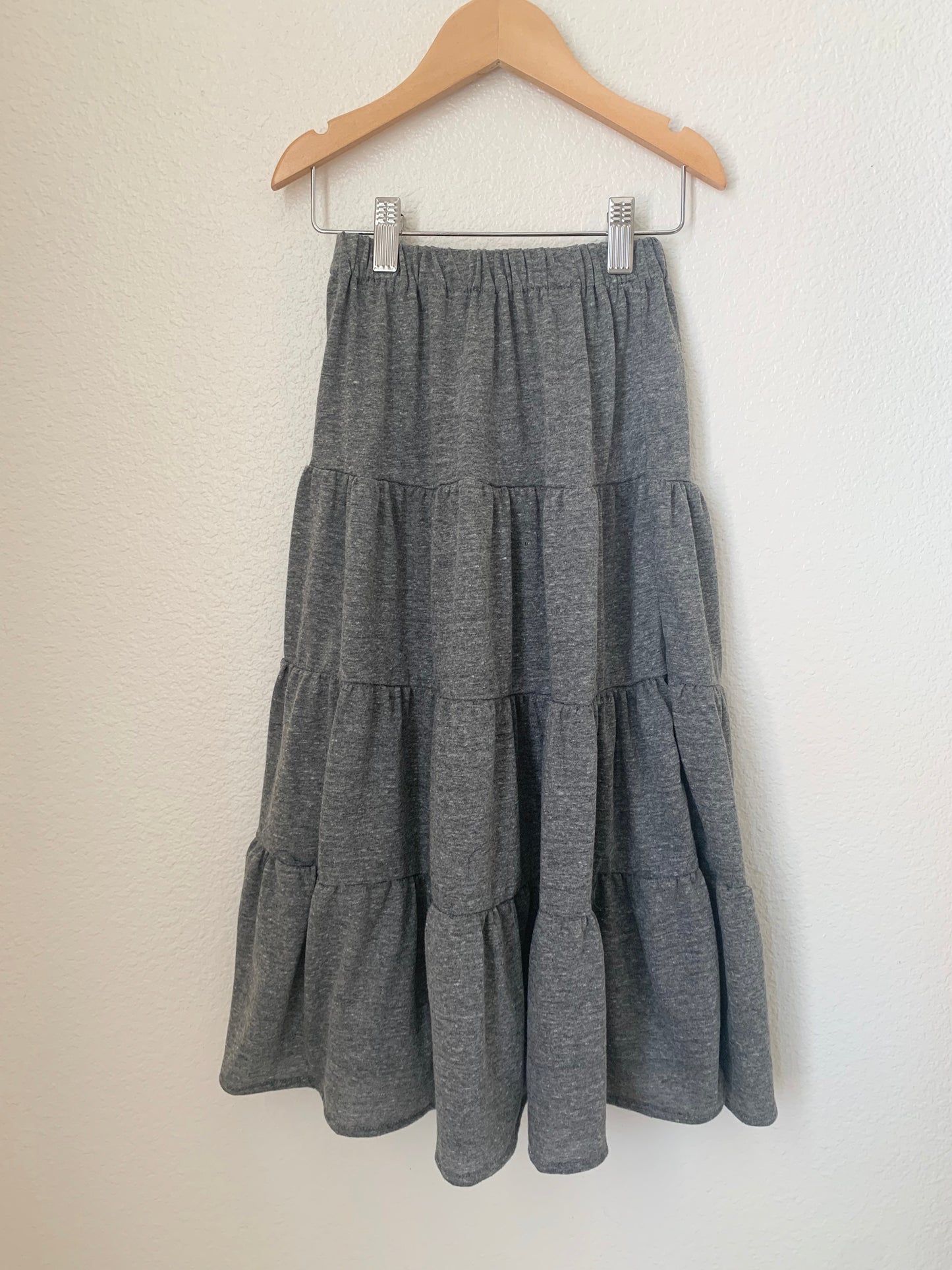 tiered maxi skirt in grey