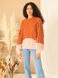 contrast rust sweater