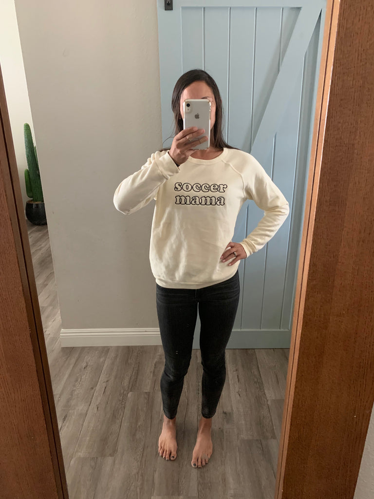 soccer mama embroidered sweatshirt | cream